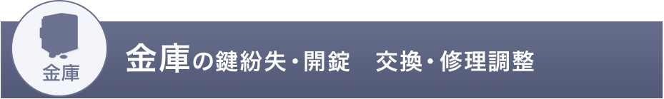 金庫の鍵紛失・開錠　交換・修理調整